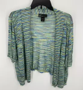 Cárdigan suéter Lane Bryant para mujer Plus 22/24 azul verde teñido espacial recortado - Imagen 1 de 6