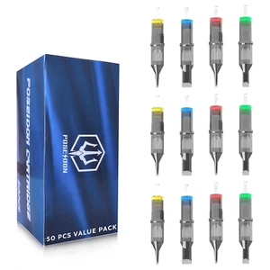 Poseidon Tattoo Cartridge Needles 50Pcs Assorted Mixed Size round Liner Shader M - Picture 1 of 12