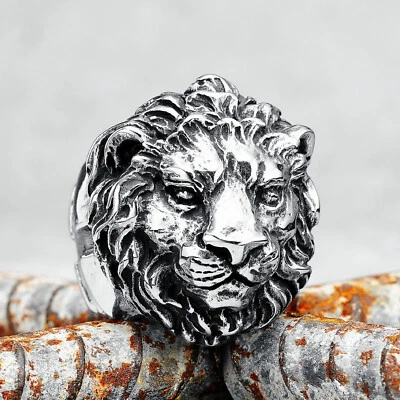 Lion Ring 316L Stainless Steel Rings King of Forest Rock Party Biker Rider 2023 - Image 1 of 4