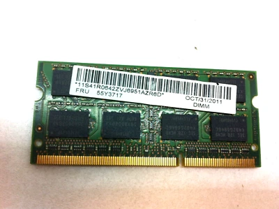 Genuine IBM Lenovo ThinkPad Edge E420S T530 4GB 2Rx8 Laptop Memory 55Y3717 - 189 - Image 1 of 2