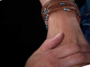 Womens Leather Turquoise Bracelet | The Sexy Siren |Wrap bracelet with Sterling - Picture 1 of 3