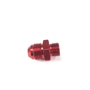 -8AN Male to M16x1.5 Metric Male Thread Straight Flare Swivel Fitting Red - Picture 1 of 12