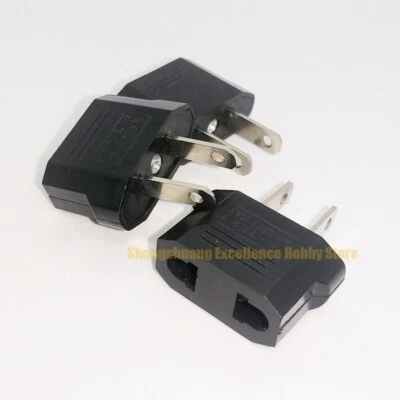 10 pcs EU Euro Europe Universal Travel Power Adapter Convert to US USA Wall Plug - Image 1 of 4