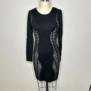 Express Kleid Damen klein schwarz grau Pullover Strick figurbetont Stretch neu mit Etikett - Bild 1 von 9