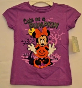 Disney Store Minnie Mouse Halloween T-Shirt Cute As A Pumpkin Girls 2/3 NWT - Picture 1 of 3