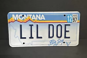 1997 Montana LIL DOE (Little Doe) Vanity License Plate w/Sticker - Picture 1 of 24