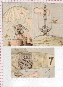 G8691 PARACADUTISMO UMORISMO SERIE 9 PEZZI ILLUSTRATORE BABINI 1940 EDIT BOERI - Picture 1 of 4