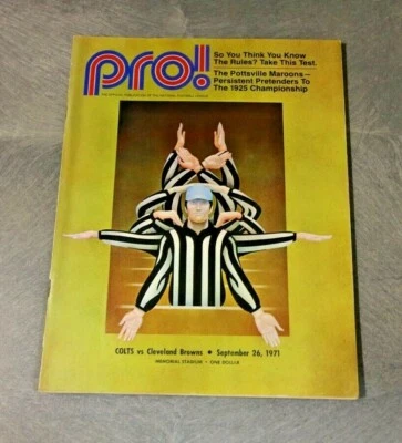 1971 PRO! BALTIMORE COLTS VS CLEVELAND BROWNS OFFICIAL PROGRAM NFL FOOTBALL - Image 1 of 4