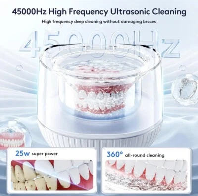 Ultrasonic Denture Retainer Cleaner Machine Dental Oral Health Sterilisation UV - image 1 of 4