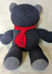 RALPH LAUREN 15"" Azul Peluche Oso Rojo Bufanda (254/5) - Imagen 1 de 8