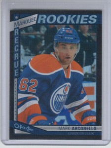 13/14 OPC Edmonton Oilers Mark Arcobello Black Rainbow RC card #532 Ltd #8/100