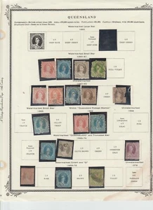 2 Seiten Queensland Briefmarken Australien nur frühe Briefmarken - Bild 1 von 3