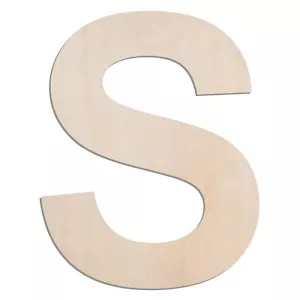 12 Inch Wooden Letter S 1/4 Inch Thick Large Wooden Letter for Wall Crafts - Picture 1 of 7
