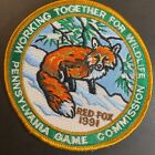 PA Game Commission renard rouge 1991 patch brodé faune 4" neuf dans son emballage d'origine très bon état