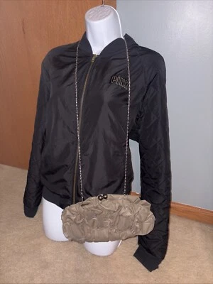 Cartera sin asas Street Level imitación cuero marrón topo correa de cadena única formal a presión Foto 1 de 4