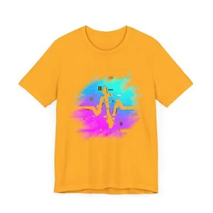 Retro Style Neon Glitch T-Shirt Vintage Look Tee - Picture 1 of 99