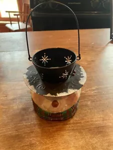 Snowman Metal Tealight Candle Holder Lantern - Picture 1 of 8