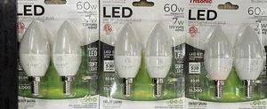 Trisonic E12 LED LIGHT BULBS 7w  =60W Day Light 3packs - Picture 1 of 3