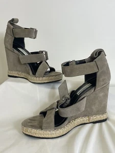 Balenciaga Gray Suede Wedge Espadrilles Sz US 5.5 - Picture 1 of 10