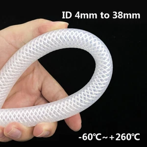 Braid Reinforced Silicone Tubing Tube Hose Food Grade ID 4mm to 38mm -60℃~+260℃ - Picture 1 of 10