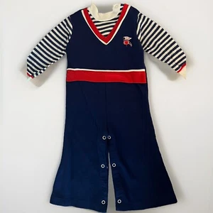 Vintage 70s Blue Red White Jumper Wide Leg Tracksuit Outfit Football 24 Months - Picture 1 of 11
