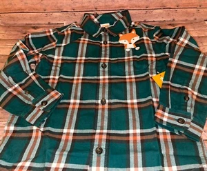 NWT Gymboree Autumn adventures plaid button up fox shirt sz 5T,7,8 OR 12 - Picture 1 of 3