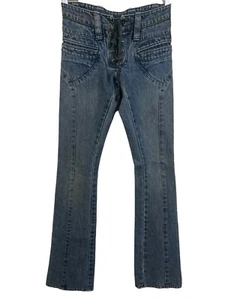 Henry Duarte Mink Vox 2 Jeans Vintage Schnürung Low Rise Bootcut Flare Y2K Damen - Bild 1 von 10