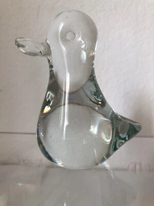 Clear Glass Duck Paperweight Interpur Made In Taiwan 4” Tall - Picture 1 of 11