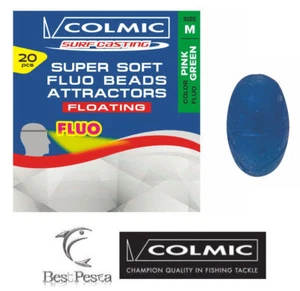 COLMIC - SUPER SOFT FLUO BEADS ATTRACTORS - BLUE - M - Confezione da 20 pezzi - Imagen 1 de 2