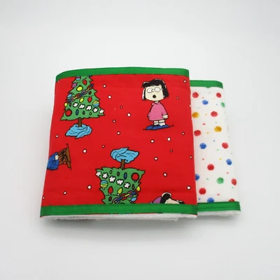 Charlie Brown & Friends Christmas Baby Diaper Burp Cloth Set of 2 Handmade - Image 1 of 4