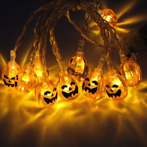 LED Halloween Party Lichterkette Blinklicht Kürbis Außen Innen Beleuchtung Deko