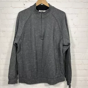 Tommy Bahama Reversible Sweater Mens Large Gray Sweatshirt 1/4 Zip Mock Neck - Picture 1 of 17