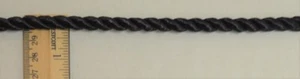 Borde plano TR0080 - Borde de cuerda de cordón - Satén negro - 3/8" con - Sin labios - Imagen 1 de 1