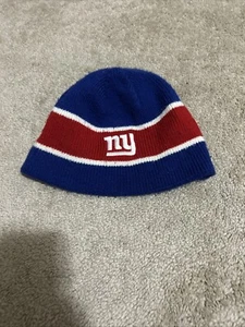 New York Giants NFL Winter Knit Hat Cap Striped Reebok Beanie (4-D) - Picture 1 of 2