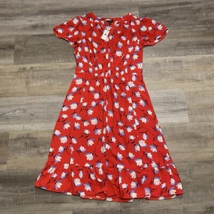 Talbots Petite 6P Red Floral Dress - Picture 1 of 2
