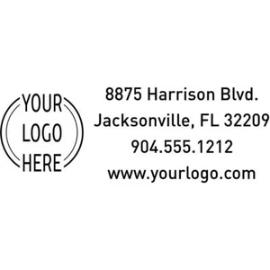 Custom Logo Rectangle Return Address Stamp - Custom Text - Self-Inking Stamper - Picture 1 of 2