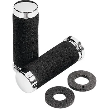 Foam  Cruiser Grips for 7/8"  Bars Black/Chrome 140mm - Изображение 1 из 1