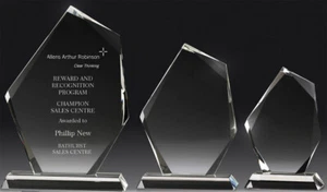 CORPORATE BUSINESS AWARD TROPHY PHOENIX CLASSIC PEAK CRYSTAL LASER ENGRAVING - Imagen 1 de 2