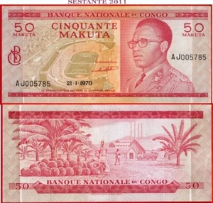 REPÚBLICA DEL CONGO 50 MAKUTA 21 1 1970 P 11a XF++ envío gratis desde 100$ - Imagen 1 de 8