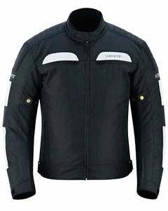 Herren Motorrad Cordura Jacken wasserdicht herausnehmbares Futter & CE gepanzert schwarz - Bild 1 von 8