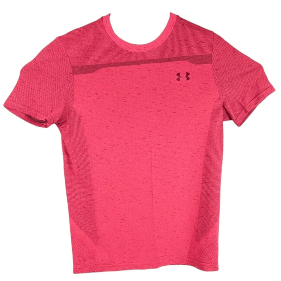 Mens Pink UNDER ARMOUR Fitted Athletic Shirt Workout Medium - Image 1 of 4