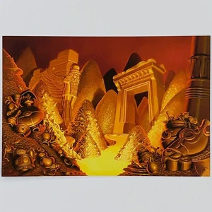 Aladdin Postkarte Höhle der Wunder Konzeptkunst Disney Gouache Goldschatz - Bild 1 von 2