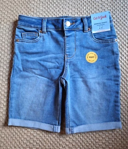 Cat & Jack Blue Bermuda Super Stretch Soft Cuffed Shorts New Girls Kids Sz M 8 - Picture 1 of 11