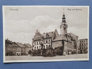 AK Leobschütz Głubczyce Oberschlesien Ring mit Rathaus - Bild 1 von 2