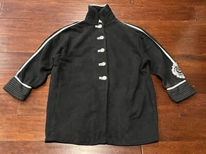 Vintage St. John Sport schwarz weiß 2 Taschen Damen bestickt Knopf Jacke Mantel - Bild 1 von 18