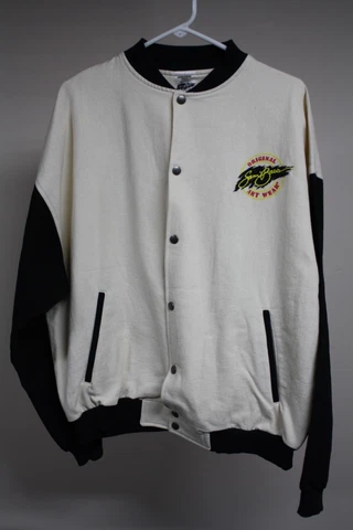 Vtg Speed Zone Sam Bass Art Wear Ernie Irvan #28 Jacket Adult XL Havoline Khaki Cover