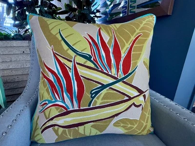 HOLLYWOOD 1948 Gay Lee Walter California Barkcloth Vintage Fabric PILLOW Cover - Image 1 of 4