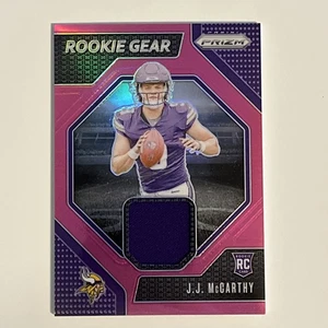 J.J. McCarthy 2024 Panini - Prizm Rookie Gear Purple Pulsar Color Match #RG-JJM - Picture 1 of 2