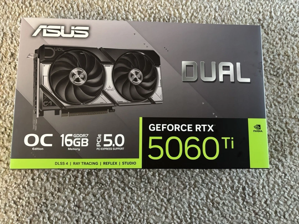 ASUS Dual GeForce RTX 5060 Ti OC Edition – 16GB GDDR7 Graphics Card never opened - Image 1 of 4