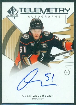 2024-25 SP Authentic Telemetry Rookie Autographs OLEN ZELLWEGER Anaheim Ducks - Image 1 of 2